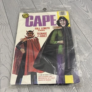 Vintage Ben Cooper Adult Vampire Cape Black New Old Stock Taiwan - Picture 1 of 4