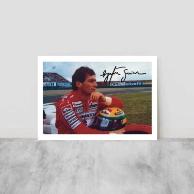AYRTON SENNA MCLAREN FIRMATO AUTOGRAFO STAMPA IDEA REGALO FORMULA 1 - Immagine 1 di 2