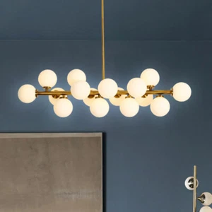 Large Chandelier Lighting Home Gold Lamp Hotel Pendant Light Glass Ceiling Light - Picture 1 of 12