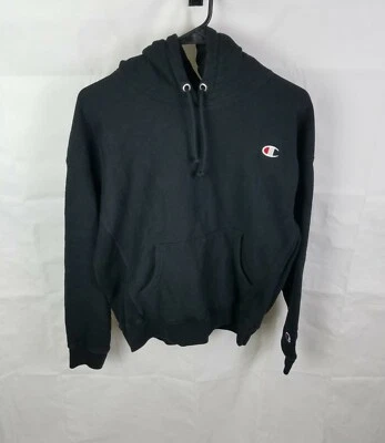 Champion Hoodie Women's L Black Reverse Weave Sweatshirt Pullover Fleece GF757 - Image 1 of 4