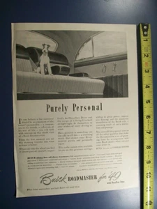 1949 Buick Roadmaster mid-size-mag auto pubblicitaria con terrier- "Purely Personal" - Foto 1 di 1
