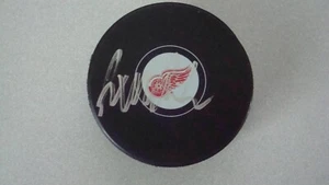 Axel Sandin-Pellikka AUTOGRAPHED Detroit Red Wings HOCKEY PUCK SIGNED - Picture 1 of 1