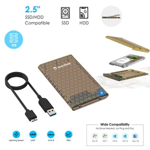 USB 3.0 4TB for 2.5" HDD/SSD SATA Enclosure UASP 5Gbps Tool-Free Boost Storage - Picture 1 of 10