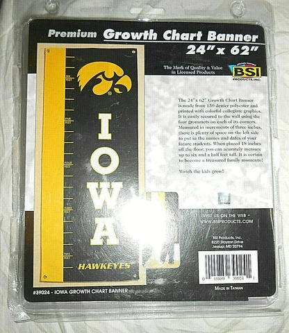 Iowa Hawkeyes Growth Chart Banner 24" x 62" Cover