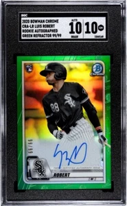 Bowman 2020 cromado Luis Robert Rookie Green automático radiocontrol automático #99/99 gema como nuevo 10 - Imagen 1 de 2