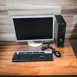 günstiges Office PC System Fujitsu D756 + 22" Monitor vergilbt + Win 10