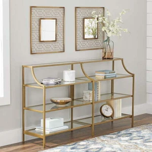 Nola Console Table, Gold Finish - Picture 1 of 9