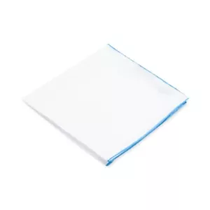 Ryan Seacrest Distinction Blue Border Edge Men's White Pocket Square - Picture 1 of 3