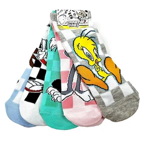 Looney Tunes Footie Socks Set Size 4-10 Tweety Bugs Sylvester Marvin Taz 5 Pair - Picture 1 of 8