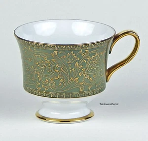 Footed Cup, Sango Versailles, Green & Gold, 3632 MINT UNUSED Condition! - Foto 1 di 3