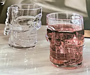 New - Place & Time - Clear Glass Skull Mug/Bone Handle - Set Of 2 - 5 X 3.7 X 5 - Picture 1 of 12