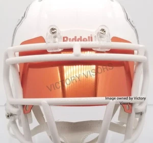 Spiegeloranges Mini Football Helm Visier (*flacher Stil*) DELFINE, BRONCOS, BÄREN - Bild 1 von 4