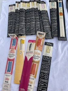 Lot 20 Vintage Talon Invisible Zippers Zipper Gold Blue Pink Yellow - Picture 1 of 18