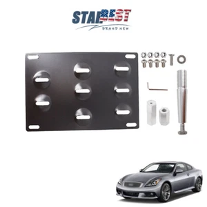 For Infiniti G37 Q50 Q60 Front Bumper License Plate Tow Hook Mount Bracket - Imagen 1 de 7