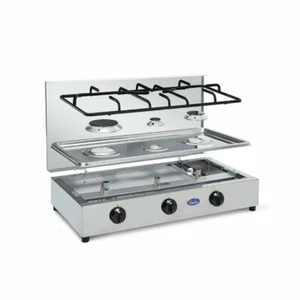 CF Parker Fornello a gas 3 Fuochi in Acciaio Inox con Coperchio 300 ACCGP - Foto 1 di 4