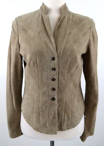 Anne Klein New York Suede Fitted Jacket Cafe Brown Size SMALL - Picture 1 of 11