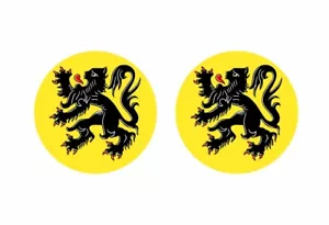 2x sticker adesivi adesivo bandiera rotondo coccarda flanders flemish - Imagen 1 de 1