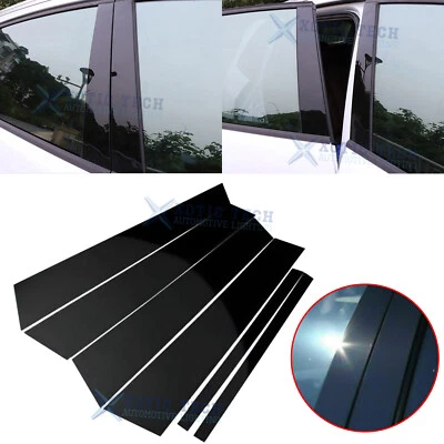 6Pcs Black Pillar Posts Door Cover Trims For BMW 528i 530i 535i 550i 2011-2017 - Image 1 of 4