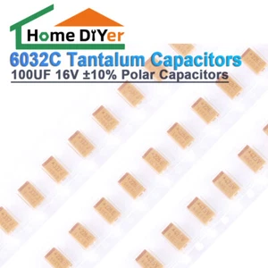 Chip Tantalum Capacitors 6032C 100UF 16V ±10% Polar Capacitors - Picture 1 of 5