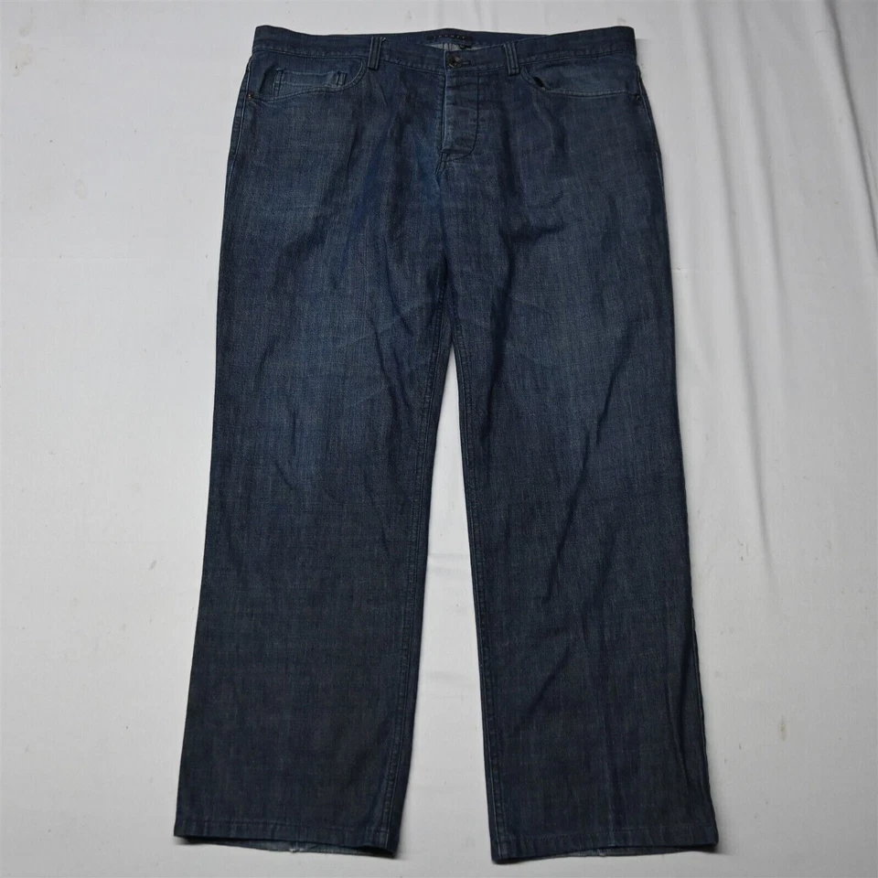 Pantalones de mezclilla para hombre Theory 38x30 pierna recta 5 bolsillos botón mosca oscuros hechos en EE. UU. Foto 1 de 4