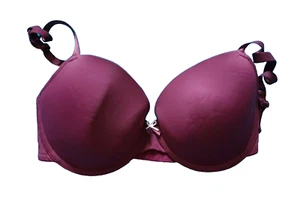 Sujetador camiseta sin costuras acolchado con aros púrpura nuez moscada Reino Unido 38C - Imagen 1 de 3