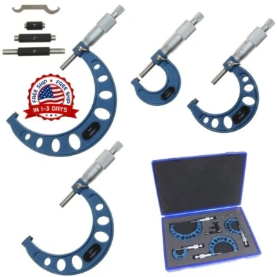 micrómetro profesional de precisión para exteriores herramienta 4 piezas 0-4 " - Image 1 of 4