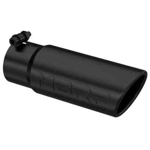 MBRP T5115BLK Stainless Steel Black Angled Round 3 inch Universal Exhaust Tip - Picture 1 of 2