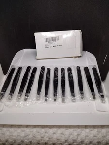Eyebrow Tweezers /12 Pieces/ Steel, Pointed & Slant Tip for Men and Women - Picture 1 of 14