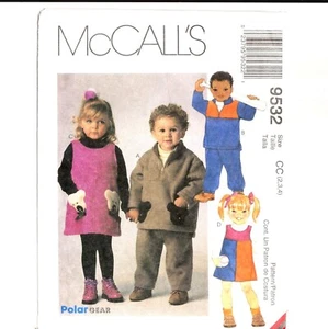 McCalls 9532 Pattern Toddlers 2, 3, 4 Pullover Top Jumper Pull On Pants - Picture 1 of 3
