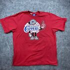 Adidas Clippers Shirt Men Extra Large Red Basketball Logo Tee Los Angeles Sports