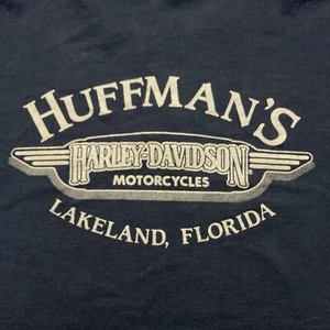 Vintage 1996 Harley Davidson Florida Size XL Black Single Stitch Button Henley - Picture 1 of 11
