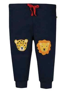 Frugi Kid's Character Applique Crawlers in Navy Indigo Leopard/Lion - Picture 1 of 3