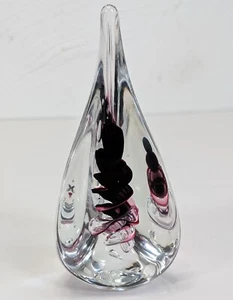 Vintage Adam Jablonski Paperweight Signed AJ Purple Twister Bubbles Design 6in H - Picture 1 of 16