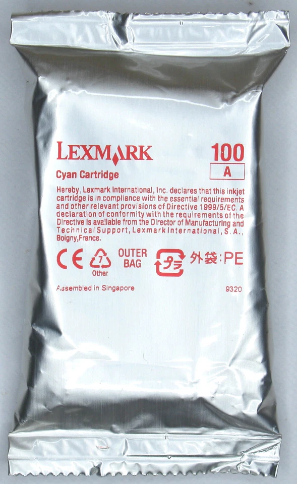 Lexmark 100 A / 14N0920 Genuine Cyan Cartridge. New & Sealed. - Image 1 of 1