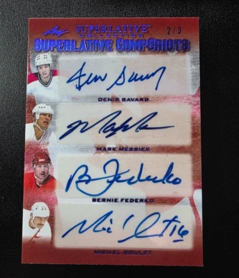 Leaf Superlative Comp8triots 2/3 8 Autographs Messier, Savard, Fuhr, and more - Image 1 of 2