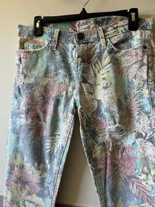 CURRENT ELLIOTT Floral Print Multi Pastel Jeans SZ 28 NWOT - Picture 1 of 6