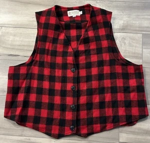 Bemidji Woolen Mills Buffalo Plaid Wool Blend Vest Size 2XL Made USA - Picture 1 of 6
