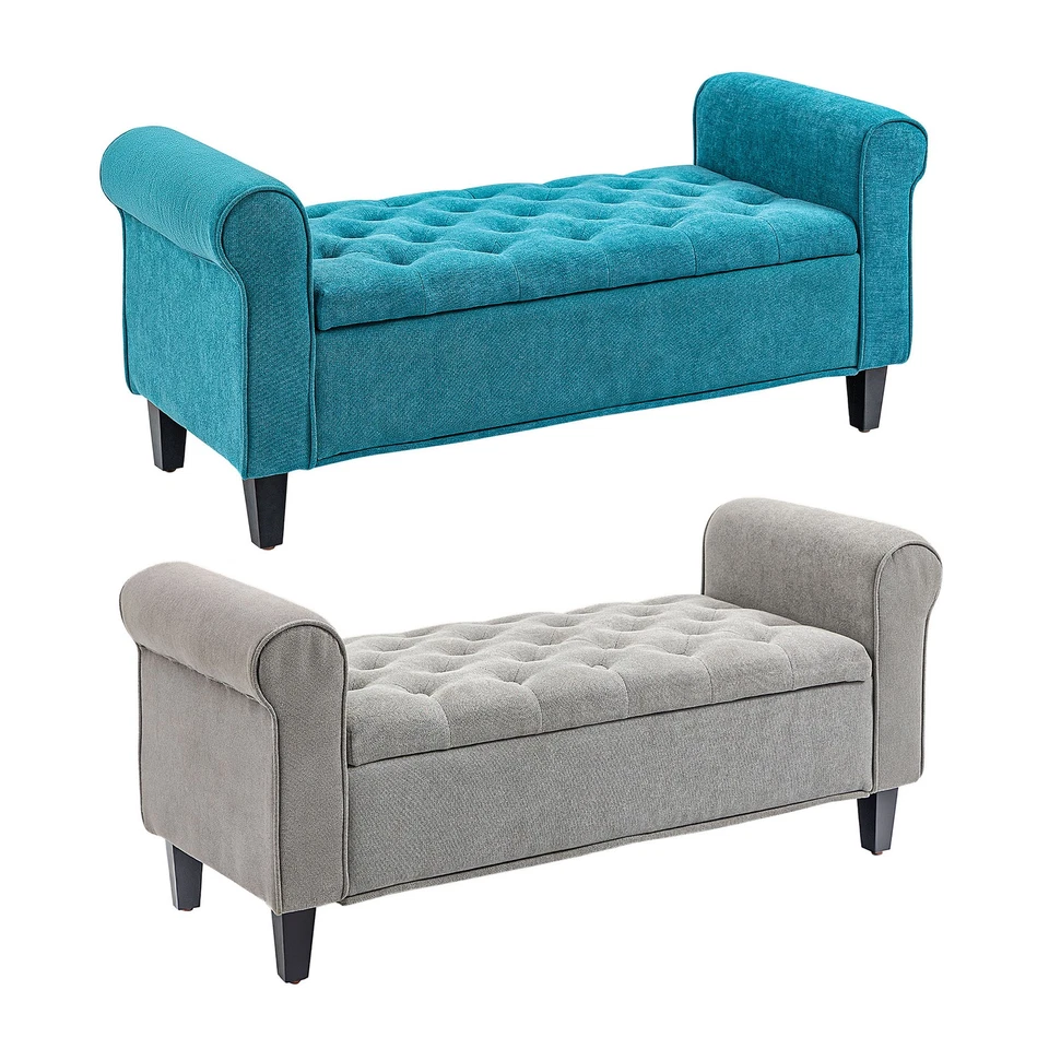 HOMCOM 50" Bed End Bench with Ottoman and Storage - Image 1 of 1