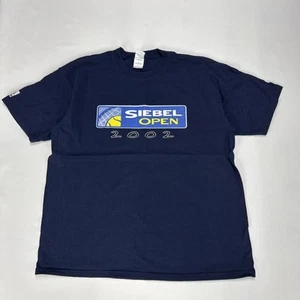 Vintage SIEBEL OPEN T Shirt Adult XL Navy Blue Double Sided Print Graphic 2002 - Picture 1 of 8