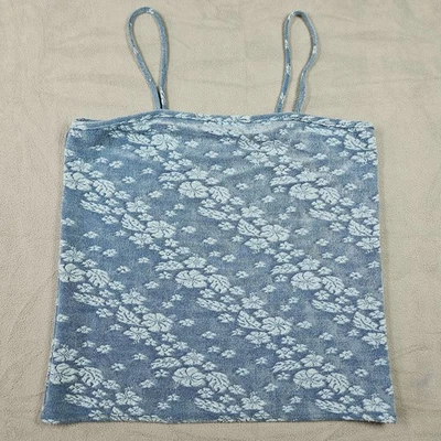 Camiseta sin mangas vintage floral Y2K para mujer grande años 90 preppy surfista hibisco caprichoso Foto 1 de 4