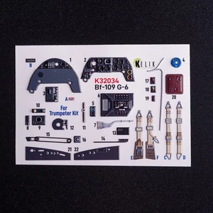 3D Decals (for Messerschmitt Bf 109 G-6 Trumpeter model kit) 1:32 KeliK K32034 - Picture 1 of 11
