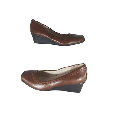 Zapatos LifeStride Para Mujer Cuero Marrón Tacones de Cuña Estilo "Gruovy" Talla 6M Foto 1 de 4