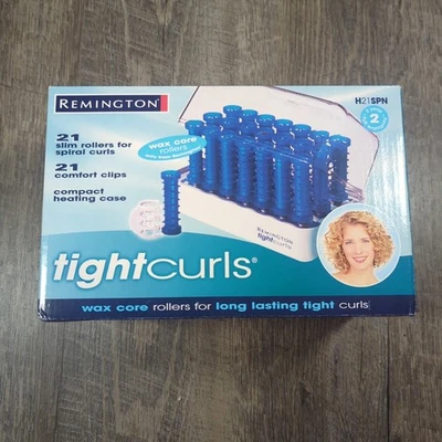 Vintage Remington TIGHT CURLS 21 Fino Núcleo de Cera Hot Rollers Clipes Confortáveis H-21SPN - Imagem 1 de 4