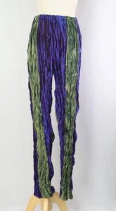 Sonderpreis! ISSEY MIYAKE blau/grüne Velours Bundfaltenhose 196 9354 - Bild 1 von 7