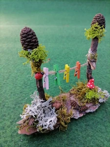 Stendibiancheria da Giardino delle Fate, Stendibiancheria in Miniatura, Accessori da Giardino delle Fate - Foto 1 di 6