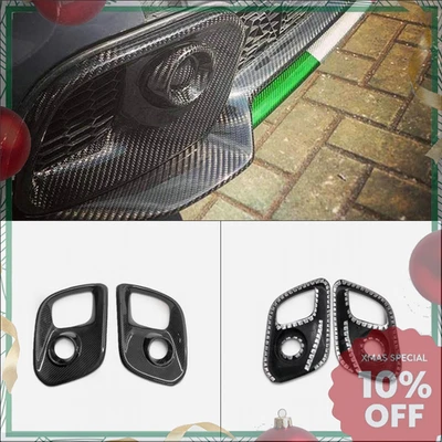 For Abarth 595 695 2017-2024 OE Dry Carbon Fiber Front Fog Cover 2 PCS Foto 1 de 4