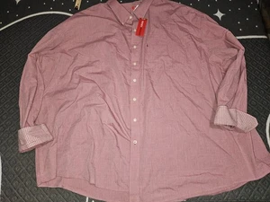 Camisa con botones IZOD para hombre ~ roja ~ talla 8XLT ~ talla king ~ grande y alta ~ nueva con etiquetas  - Imagen 1 de 9