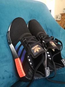 Adidas NMD R1: /VERY RARE⭐⭐⭐ /Core Back Solar Orange Iridescent, UK Size 9 - Picture 1 of 22