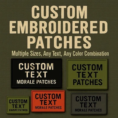 JEK SERVICES Custom Embroidered Morale Patch – Any Text & Color | Multiple Sizes Available