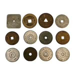 Vintage Lot 0f 12 Tax Tokens Advertising Americana Mixed Lot - Picture 1 of 6